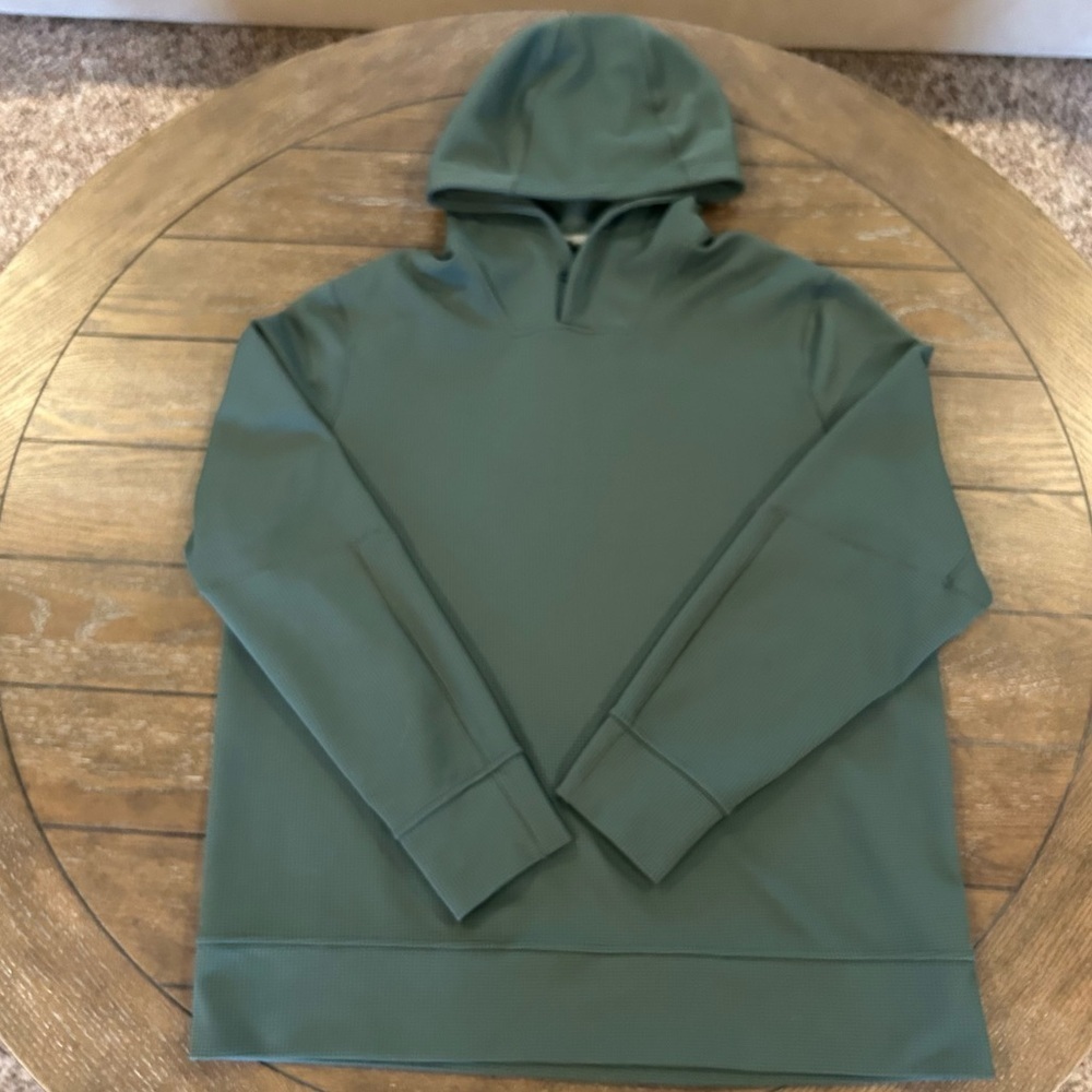 Lululemon Shift Stitch Hoodie Waffle Knit Snap Placket Performance Stretch Large